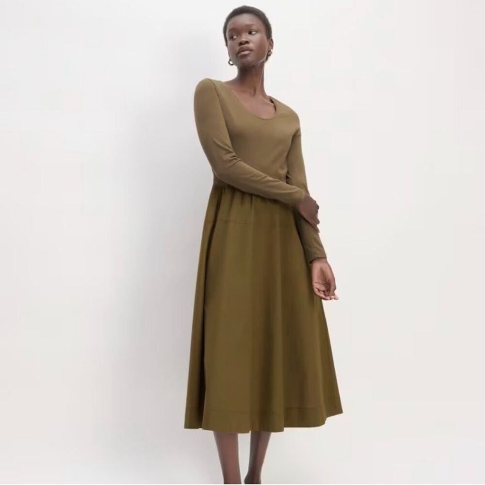 Everlane Olive Long Sleeve Dress - Picture 12 of 14